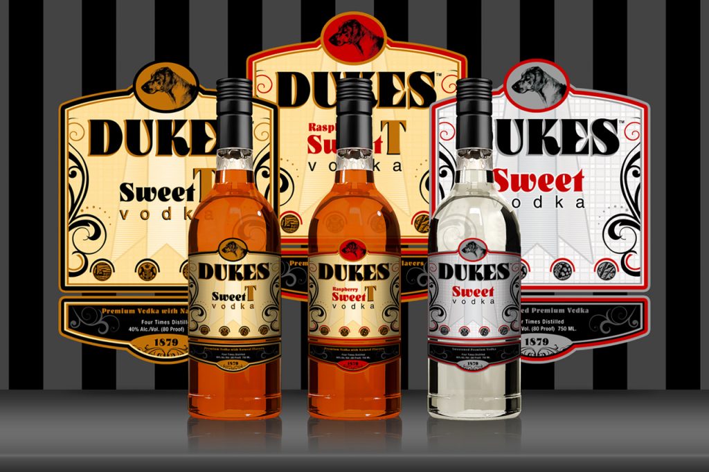 Dukes Vodka Label Graphic Design