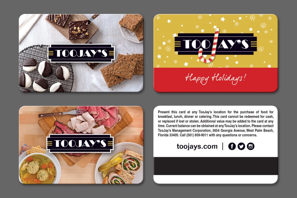 TooJay's Gift Cards Graphic Design Printing