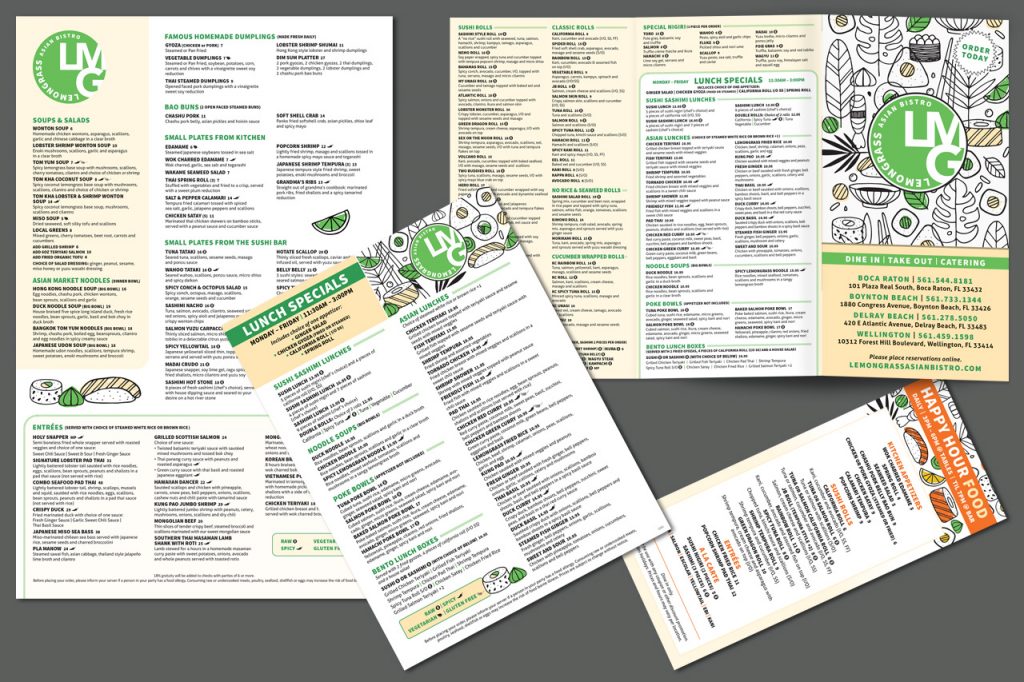 Lemongrass Menu Graphic Design