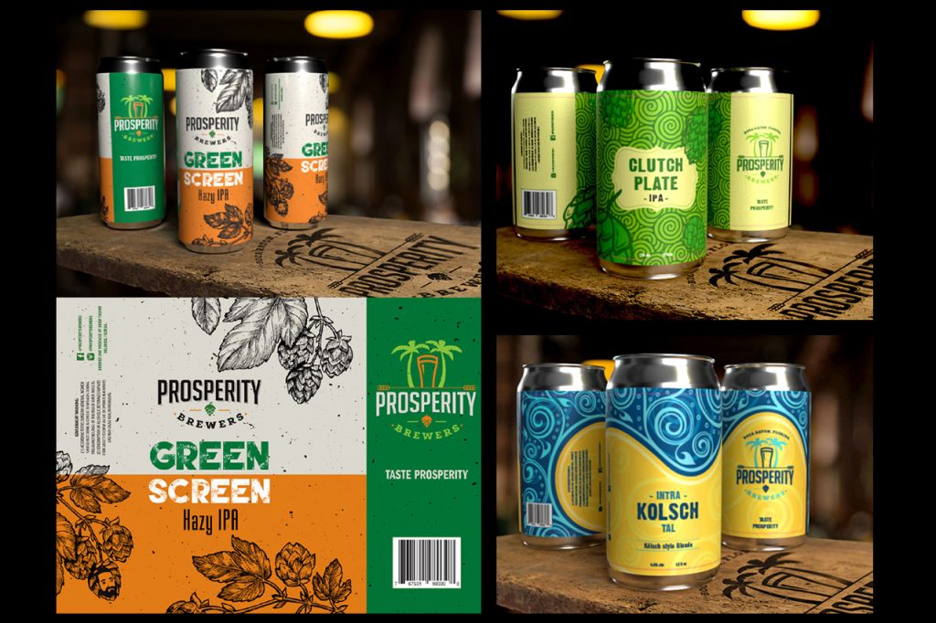 Prosperity Beer Can Label Graphic Design Printing