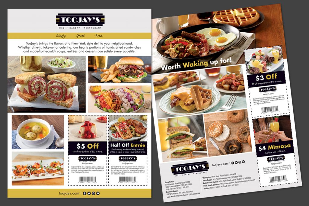 TooJay's Newspaper Ad Coupons Graphic Design Printing